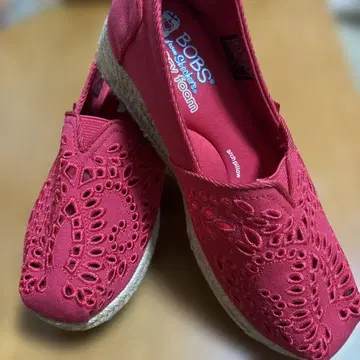 BOBS 빨간색 슬립온 에스파드리유 W6