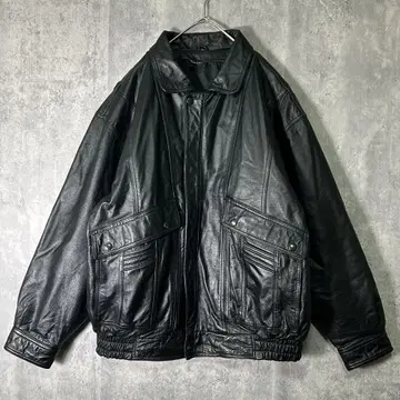 최고급 카우 가죽 자켓 짧은 기장 블랙 소가죽 빈티지