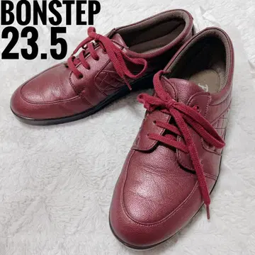 BONSTEP 버건디 스니커즈 23.5 천연 가죽 로퍼
