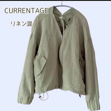 CURRENTAGE 린넨 혼방 미니 블루종