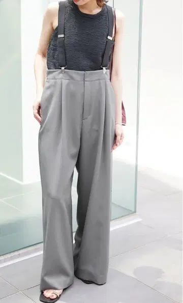 SLOBE IENA 서스펜더 포함 슬랙스 그레이 36