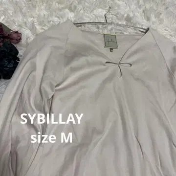 SYBILLA 시빌라 V넥 티셔츠 긴팔 상의 베이지 M