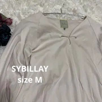 SYBILLA 시빌라 V넥 티셔츠 긴팔 상의 베이지 M