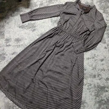 언타이틀 원피스 보타이 롱 지오메트릭