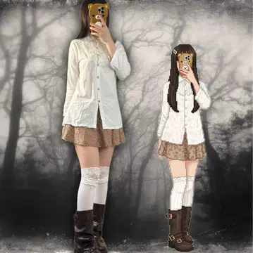 00s 다크코어 페어리 그런지 모리걸 프릴 셔츠