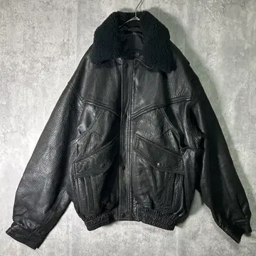 최상급 두툼한 이탈리아 가죽 자켓 A-2 G-1 블랙 빈티지