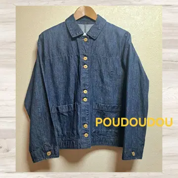 [ POUDOUDOU ] 블루 데님 자켓 가을 나츄란