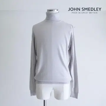 JOHN SMEDLEY 터틀넥 니트 라이트 그레이 울 M
