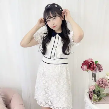 [ 새상품급 ] evelyn 레이스 비쥬 원피스 양산형