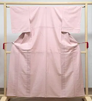 A 단의 심플한 디자인 옅은 핑크색  순수 실크 이로무지 기모노