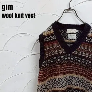 gim/헬스장 페어아일 패턴 울 니트 베스트