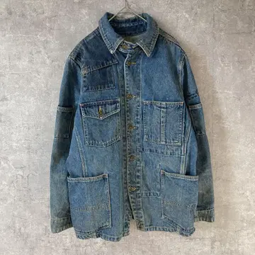 SINA COVA 데님 자켓 커버올 자수 각인 버튼 S 사이즈