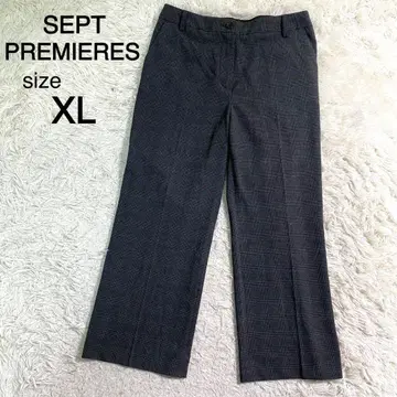 SEPT PREMIERES 그레이 컬러 체크 무늬 슬랙스