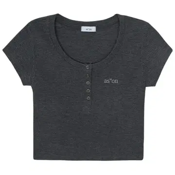 as'on ASON 다크 그레이 숏 기장 티셔츠 COBY TEE