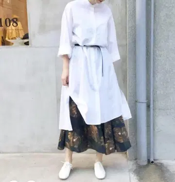 Flower 프린트 소프트 플리츠 스커트