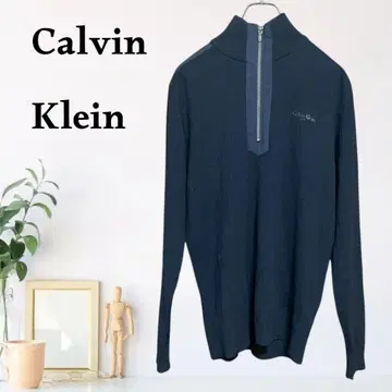 zB930 [ L ] Calvin Klein 하프 지퍼 하이넥 니트