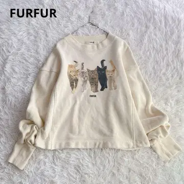 FURFUR 퍼 고양이 맨투맨 오버 사이즈 프린트