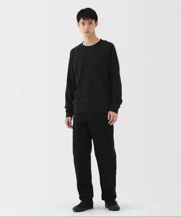 MUJI Labo 신사 옛날 방식 그대로 편직한 맨투맨 풀오버 MUJI