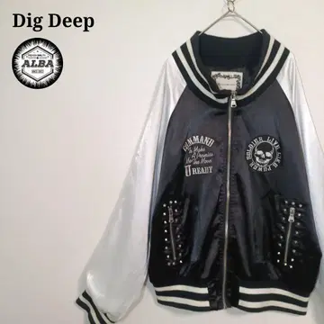DigDeep 디그딥 스카잔 해골 스컬 자수 스터드 블랙