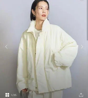 BEAUTY&YOUTH 나일론 패딩 몬스터 후드티 오프화이트