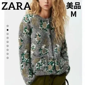 [ 새상품급 ] ZARA 플라워 자카드 니트 가디건 M