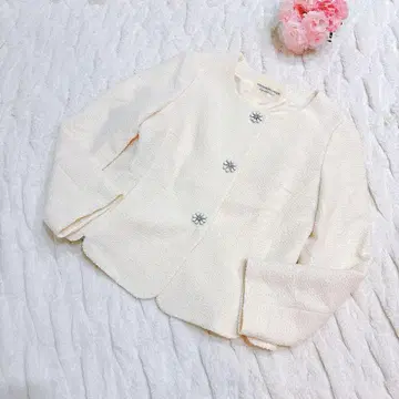 STRAWBERRY FIELDS 노카라 자켓 화이트 비쥬