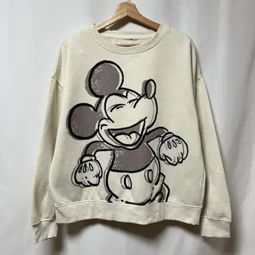 클래식 미키 러프 미키 속기모 맨투맨 아이보리 빅 루즈 디즈니