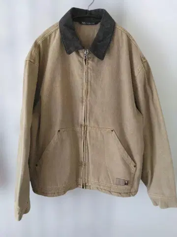 자라 충전솜 베이지 코튼 커버올 ZARA