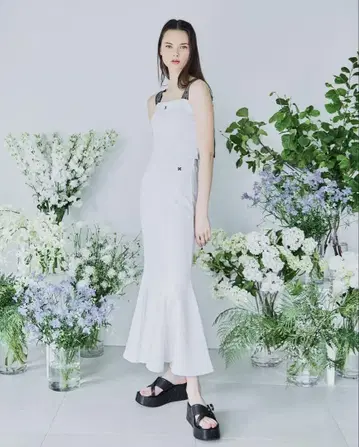 riu 자카드 뷔스티에 셋업 롱 스커트 캐주얼