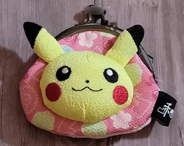 포켓몬 피카츄 가마구치 코인 케이스 동전 지갑 일본풍 패턴 모던 핑크