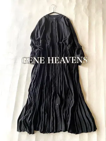 지니 헤븐스 GENE HEAVENS 플리츠 절개 드로스트 셔츠 원피스