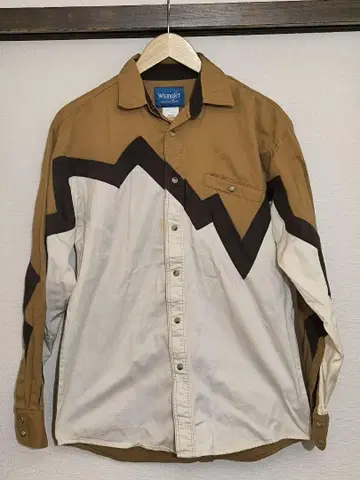 Wrangler 긴팔 셔츠 MED 브라운/화이트