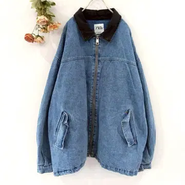 ZARA 자라 절개 데님 자켓 아우터 [ XL ] 블루종 블루
