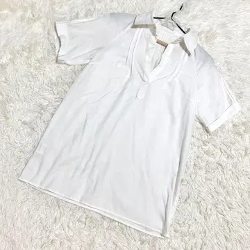 any SiS 고품질 스키퍼 셔츠 블라우스 반팔 화이트 ( M 상당 )