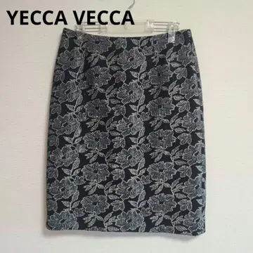YECCA VECCA 자카드 스커트 타이트 스커트 꽃무늬 M