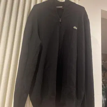 Lacoste 블랙 집업 스웨터