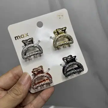헤어 클립 4개 세트 골드 실버