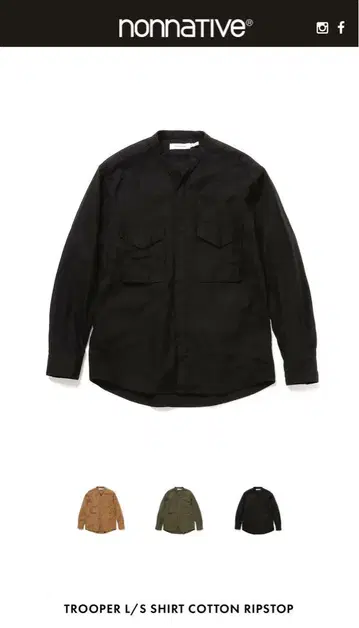 nonnative TROOPER SHIRT COTTON RIPSTOP