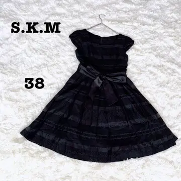 SKM 블랙 원피스 M 리본 포함 포멀 파티 드레스