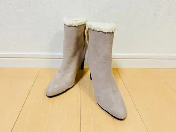 미사용 긴자 카네마츠 보아 스웨이드 사이드 지퍼 숏부츠 22.5cm