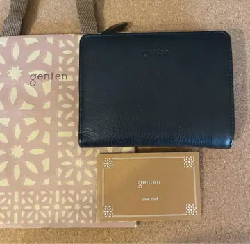 genten 토스카 이단 접이식 L 지퍼 지갑 40557-86 네이비