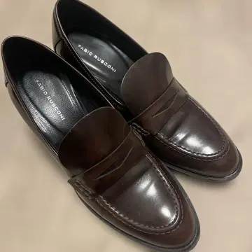 파비오 스코르니 로퍼 펌프스 38 브라운 청키힐