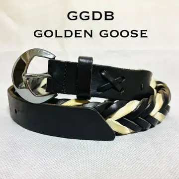 GGDB 골든구스 가죽 벨트 뜨개질 메쉬 블랙 화이트