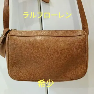 레어 90s 랄프 로렌 숄더백 천연 가죽 주름 가공 빈티지