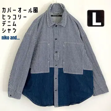 niko and - 커버올풍 히코리 데님 셔츠 남성용 L