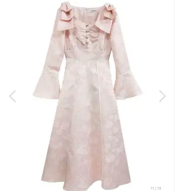 로제뮤 Lace switching jacquard dress