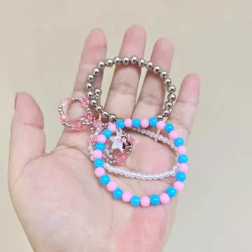 컬러풀 비즈 팔찌 3개 세트