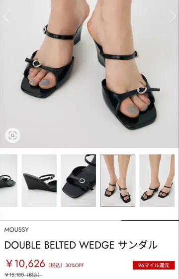 MOUSSY 더블 벨트 웨지 샌들 S