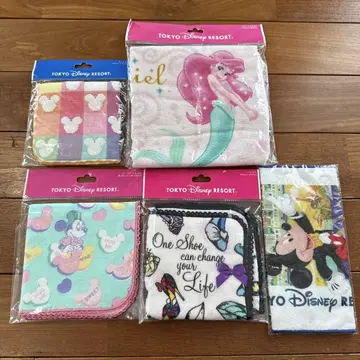 [새상품] 디즈니 타월 5장 세트 아리엘 프린세스 미니