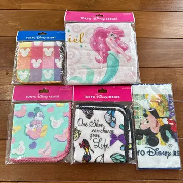 [새상품] 디즈니 타월 5장 세트 아리엘 프린세스 미니